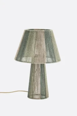 Lámpara de mesa yute verde - The Nook Store