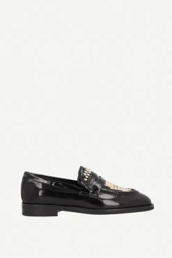 Mocasín Mimi Piel Negro Tachuela Dorada - The Nook Store