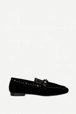 Mocasín Victoria Terciopelo Negro - The Nook Store