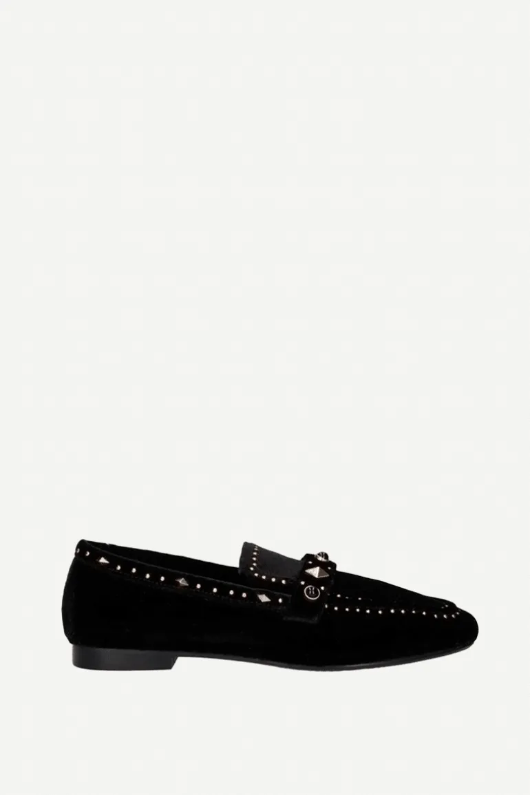 Mocasín Victoria Terciopelo Negro - The Nook Store