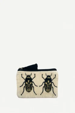 Monedero Terciopelo Escarabajos Crudo - The Nook Store