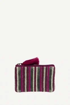 Monedero Terciopelo Lines Grey - The Nook Store