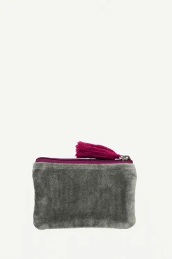 Monedero Terciopelo Lines Grey - The Nook Store