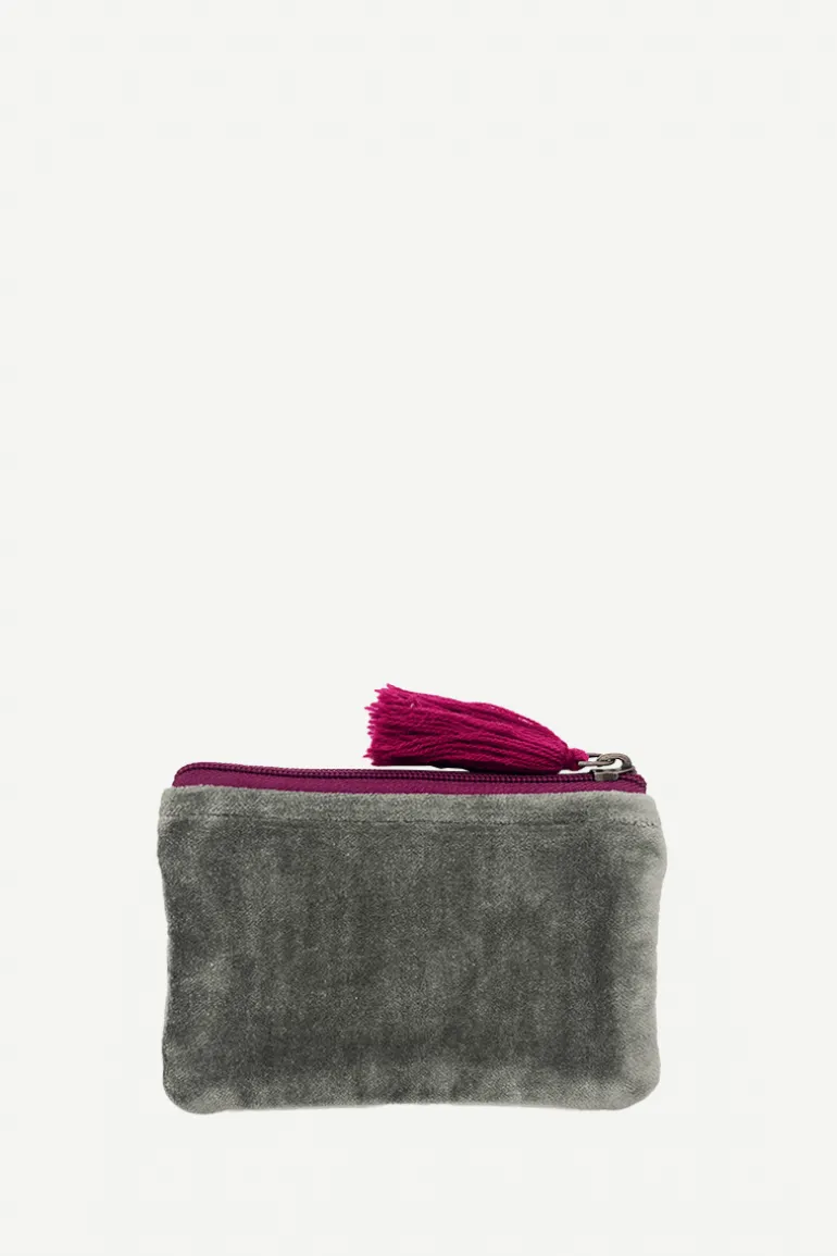Monedero Terciopelo Lines Grey - The Nook Store