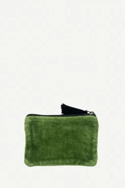 Monedero Terciopelo Rombos Verde - The Nook Store