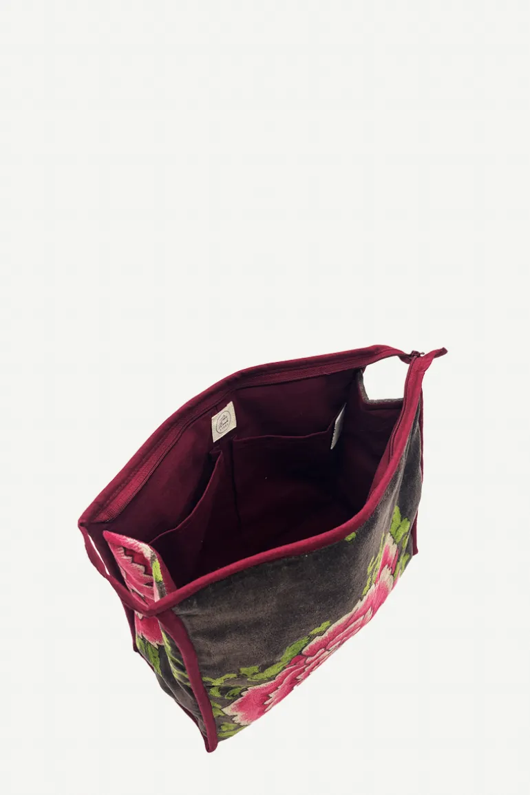 Neceser Cleo Gris Flores Grandes - The Nook Store