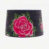 Pantalla Terciopelo cleo gris flor grande c60 - The Nook Store
