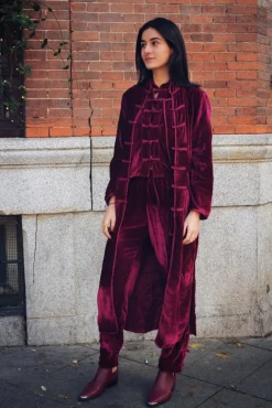 Pantalón Camille Terciopelo Burdeos - The Nook Store