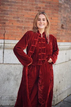 Pantalón Camille Terciopelo Teja - The Nook Store