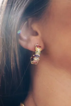 Pendientes Aros Squares Multicolor PEN10 - The Nook Store