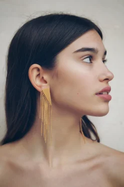 Pendientes Rombo - Pendientes Largos Dorados | THE NOOK STORE