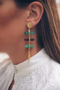 Pendientes Rombo - Pendientes Largos Dorados | THE NOOK STORE