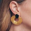 Pendientes Shimla Stone Black PEN55 - The Nook Store