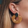 Pendientes Shimla Stone Gris Verde PEN54 - The Nook Store