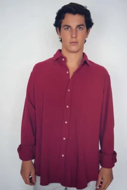 Polera Piqué Abotonada C11 Frambuesa - The Nook Store