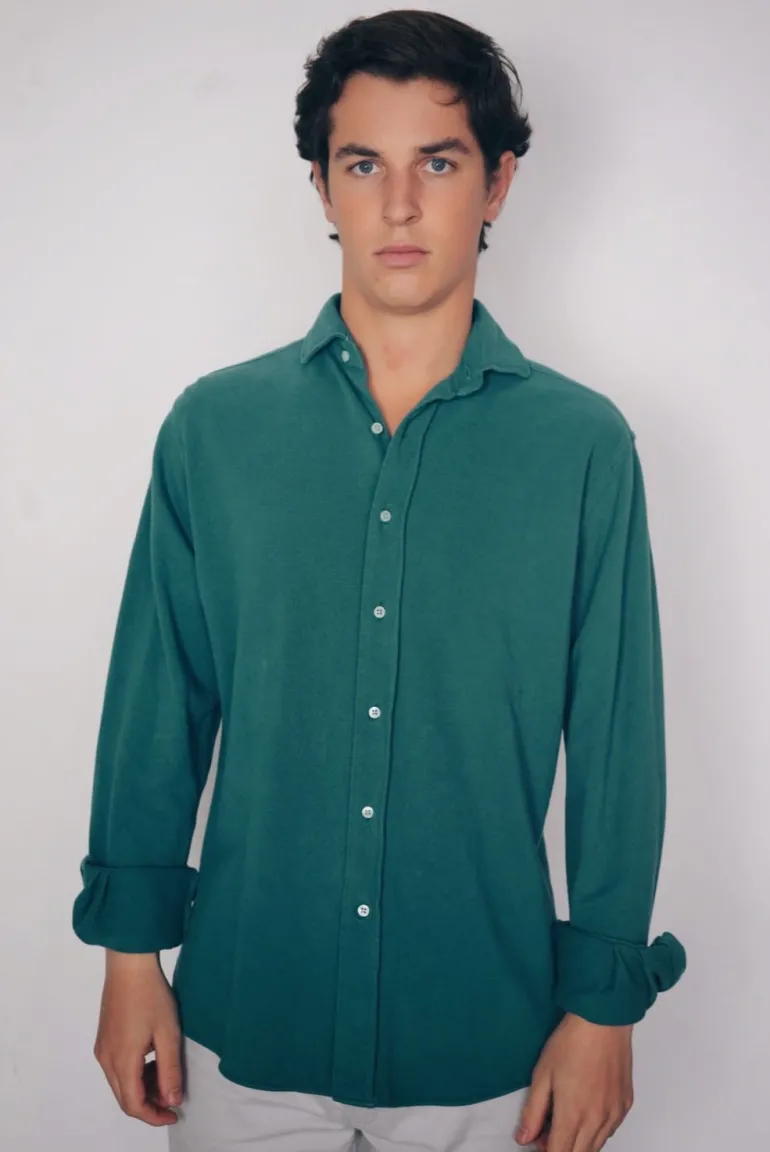 Polera Piqué Abotonada C21 Verde agua - The Nook Store