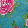 Tela Cleo turquesa flores - The Nook Store
