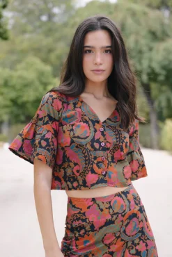 Top Fatima Jungle Fucsia Naranja y Azul - The Nook Store