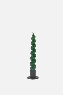 Vela Espiral Verde Oscuro11 - The Nook Store