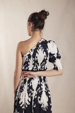 Vestido Adriana Ikat Black and White - The Nook Store