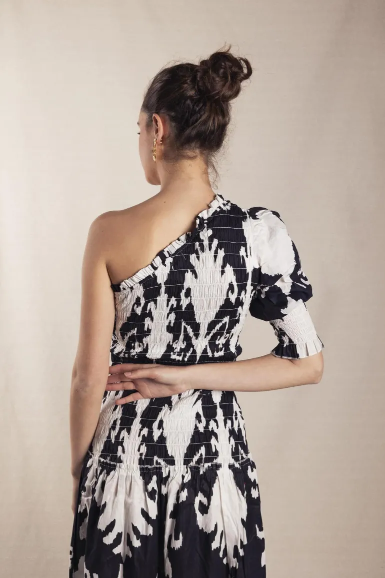 Vestido Adriana Ikat Black and White - The Nook Store