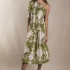 Vestido Adriana Ikat Green and White - The Nook Store