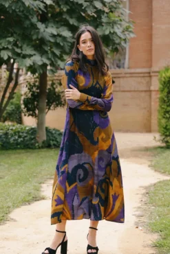 Vestido Alice Art Trole Black and Moustard - The Nook Store