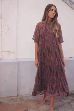 Vestido Alice Manga Corta Stains Rosa y Verde - The Nook Store