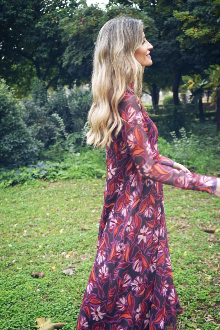 Vestido Alice Morado Flores - The Nook Store