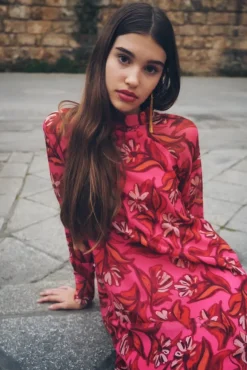 Vestido Alice Rosa Flores - The Nook Store