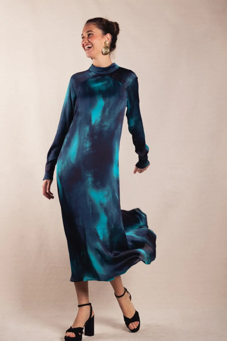 Vestido Alice Tie Dye Azul Marino - The Nook Store
