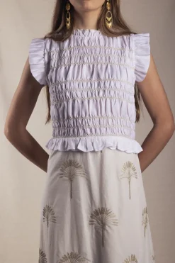 Vestido Allegra Bordado White Palms - The Nook Store