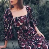 Vestido Daniela Burdeos y Negro - The Nook Store
