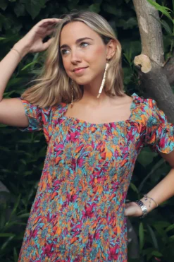 Vestido Elika Tropical Naranja - The Nook Store