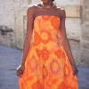 Vestido Fiorella Tie Dye Naranja - The Nook Store