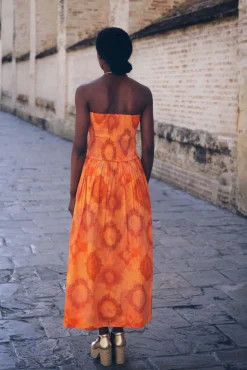 Vestido Fiorella Tie Dye Naranja - The Nook Store