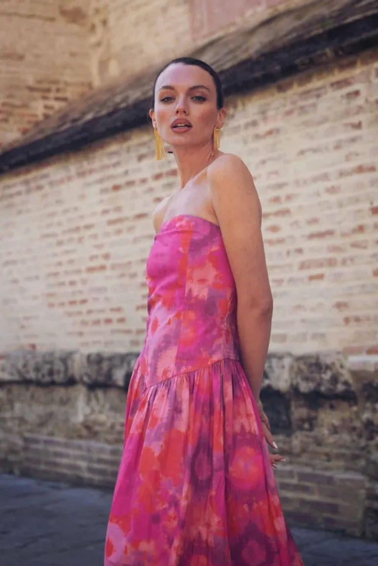 Vestido Fiorella Tie Dye Rosa - The Nook Store