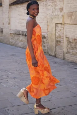Vestido Fiorella Tie Dye Naranja - The Nook Store