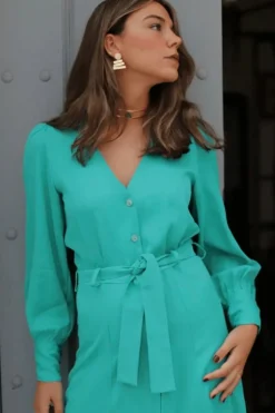 Vestido Gia Verde Agua - The Nook Store