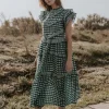 Vestido Lomba Cuadros turquesa y Verde - The Nook Store