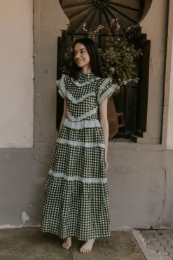 Vestido Lomba Cuadros Verde - The Nook Store