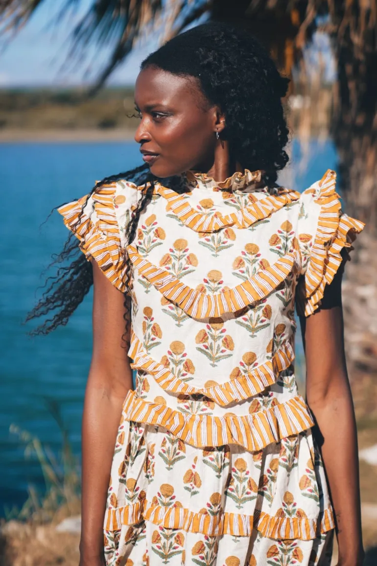 Vestido Lomba Flores Amarillas - The Nook Store