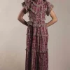 Vestido Lomba Rojo Flores Rosas - The Nook Store