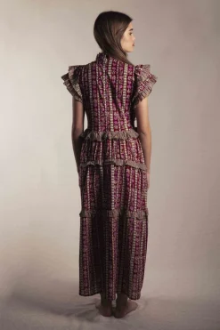 Vestido Lomba Rojo Flores Rosas - The Nook Store