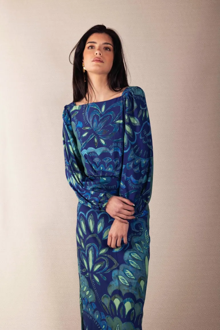Vestido Marisa tonos azules | Vestido estilo boho | THE NOOK STORE