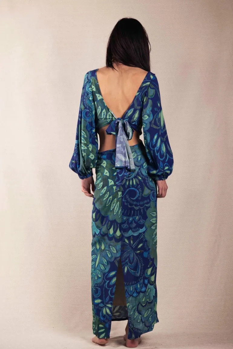 Vestido Marisa tonos azules | Vestido estilo boho | THE NOOK STORE