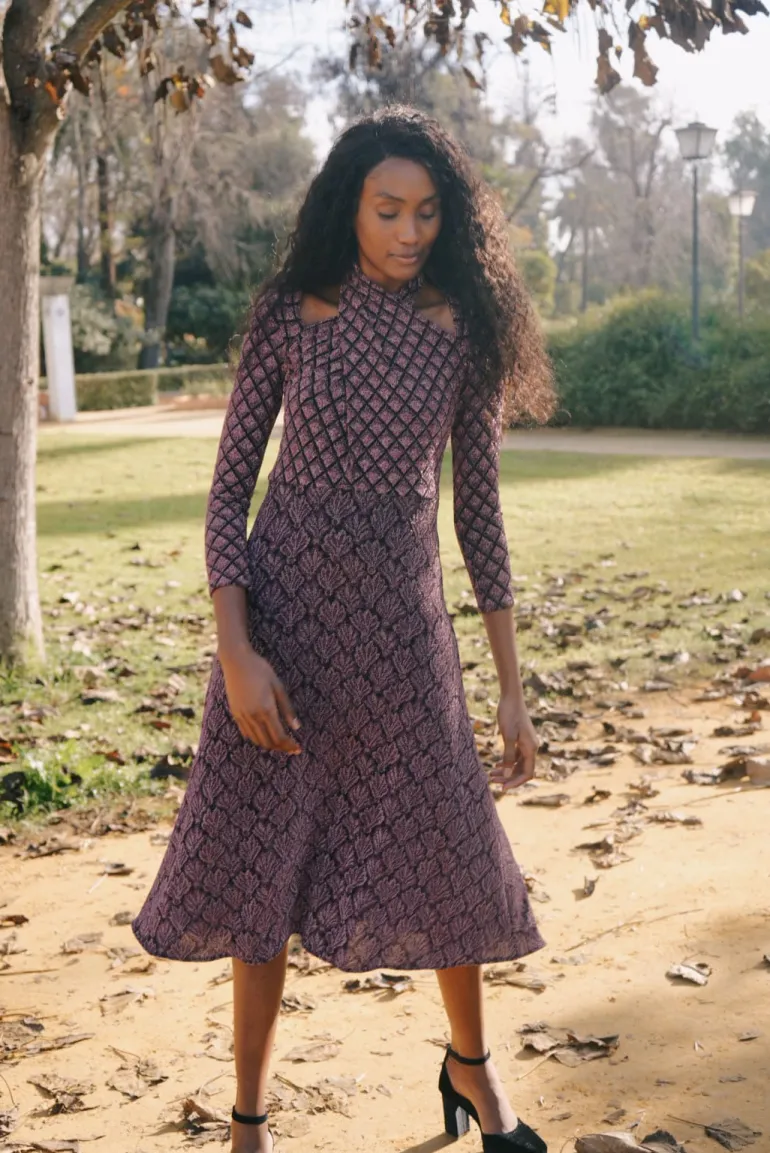 Vestido Mónica Glitter Morado - The Nook Store