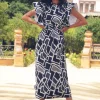 Vestido Shamay Blanco y Azul - The Nook Store