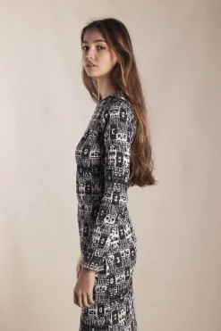 Vestido Smocking Ikat Negro - The Nook Store