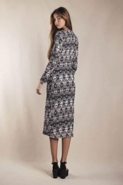Vestido Smocking Ikat Negro - The Nook Store